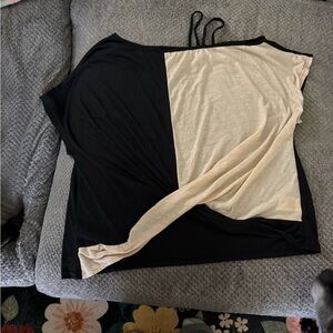 Shein Black and Cream Women's Top